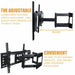 TV Wall Mount Bracket Full Motion Tilt Swivel Pivot 32 40 43 50 55 60 65 70 Inch - Battery Mate