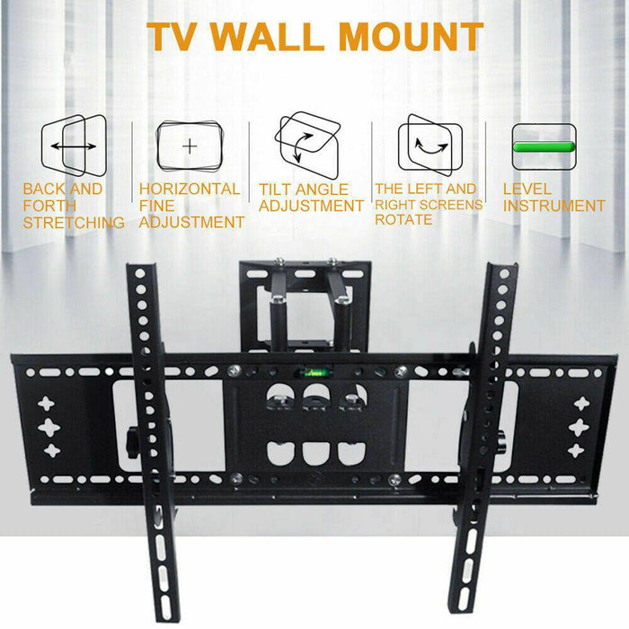 TV Wall Mount Bracket Full Motion Tilt Swivel Pivot 32 40 43 50 55 60 65 70 Inch - Battery Mate