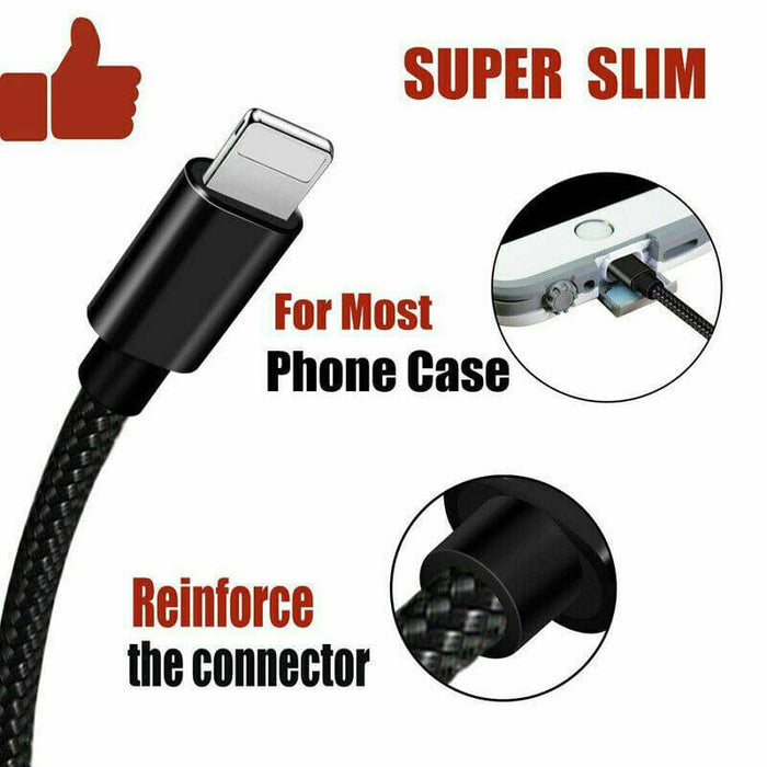 USB Charging Cable Charger Compatible For iPhone 14 13 12 11 7 X XS 8 6s iPads - Battery Mate