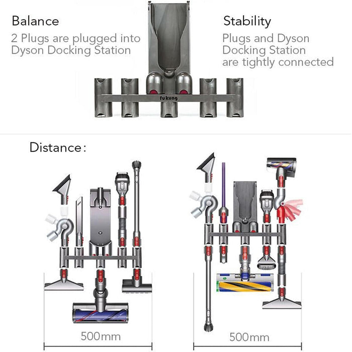 Vacuum Cleaner Wall Hanging Rack For Dyson V7 V8 V10 V11 V15 Holder Bracket Storage - Battery Mate