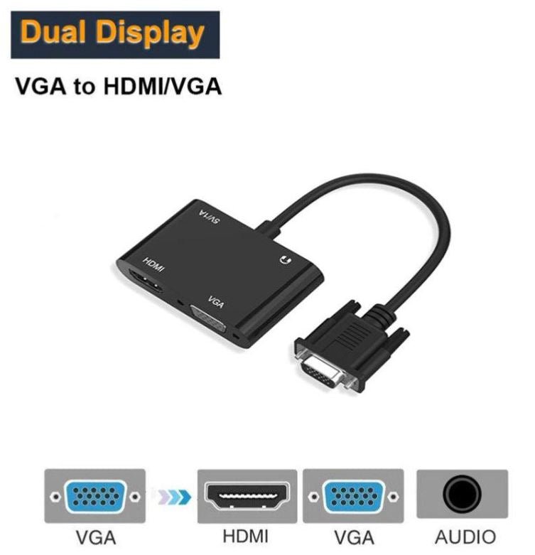 VGA to VGA Adapter Dual Converter Splitter Cha — Battery Mate