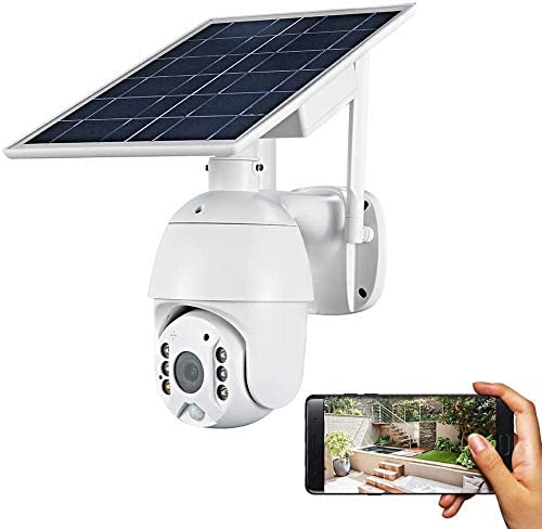 Wireless Solar Powered WIFI Security Camera Outdoor Flood Light LED PTZ ...